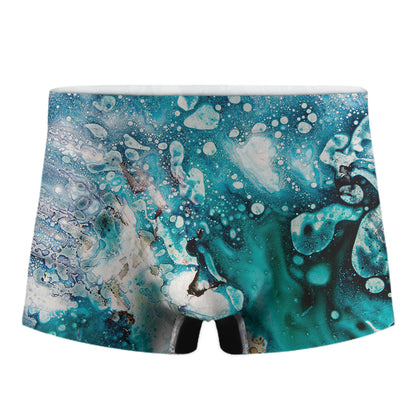 Blue Ocean Acid Melt Print Men's Boxer Briefs