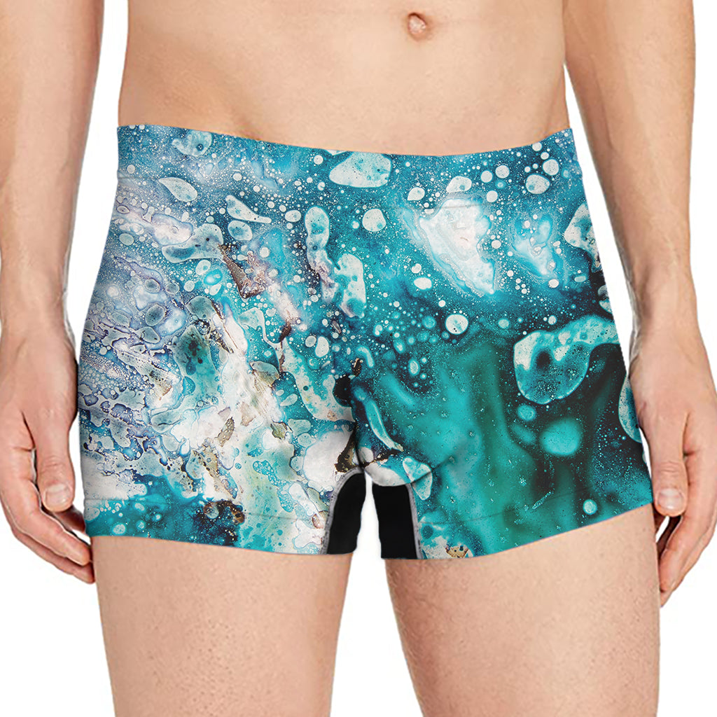 Blue Ocean Acid Melt Print Men's Boxer Briefs