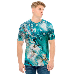 Blue Ocean Acid Melt Print Men's T-Shirt