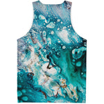 Blue Ocean Acid Melt Print Men's Tank Top