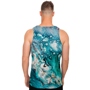 Blue Ocean Acid Melt Print Men's Tank Top