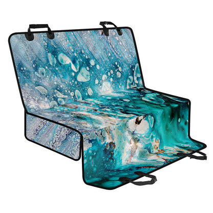 Blue Ocean Acid Melt Print Pet Car Back Seat Cover