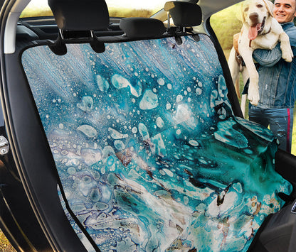 Blue Ocean Acid Melt Print Pet Car Back Seat Cover