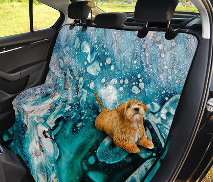 Blue Ocean Acid Melt Print Pet Car Back Seat Cover
