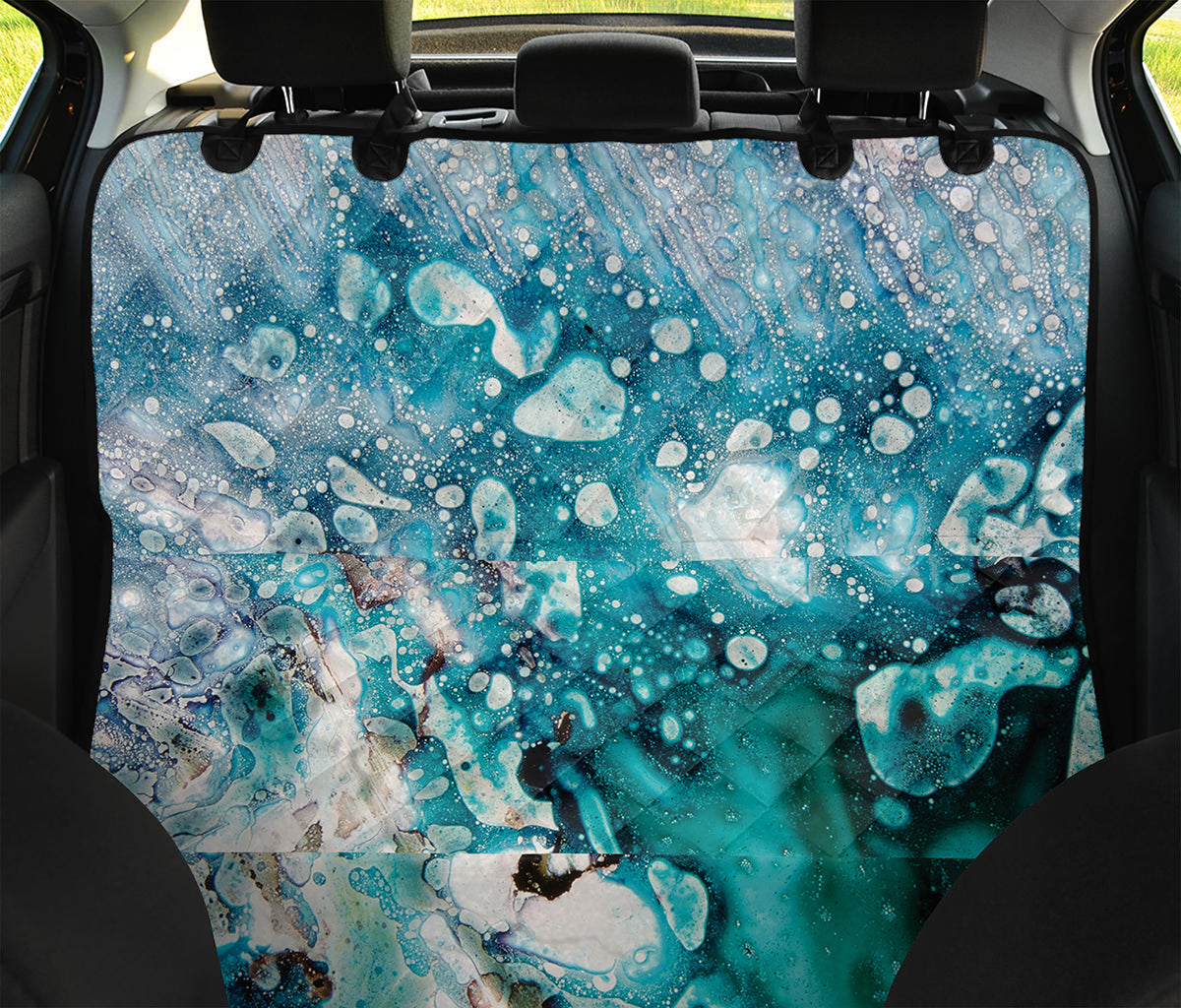 Blue Ocean Acid Melt Print Pet Car Back Seat Cover