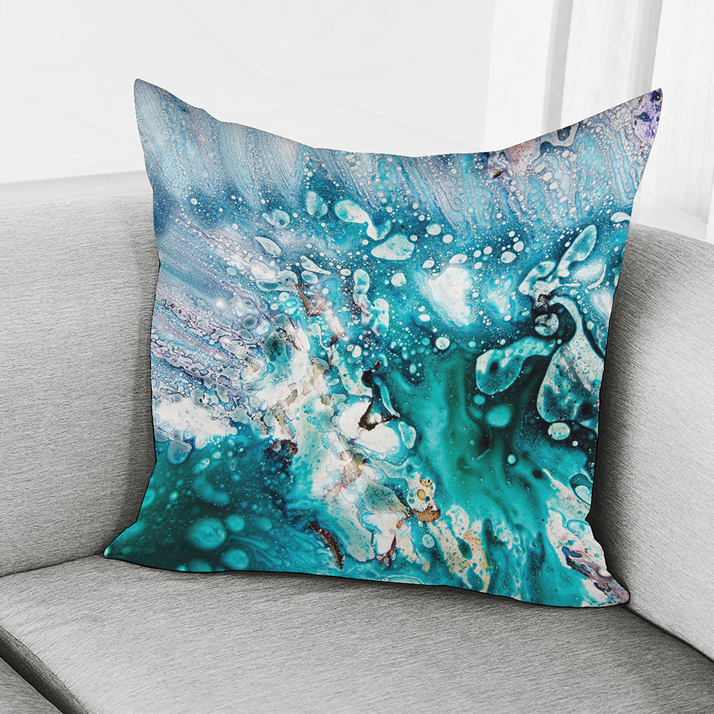 Blue Ocean Acid Melt Print Pillow Cover