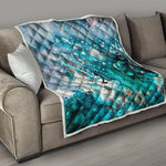 Blue Ocean Acid Melt Print Quilt