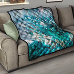 Blue Ocean Acid Melt Print Quilt