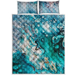 Blue Ocean Acid Melt Print Quilt Bed Set