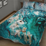 Blue Ocean Acid Melt Print Quilt Bed Set