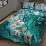Blue Ocean Acid Melt Print Quilt Bed Set