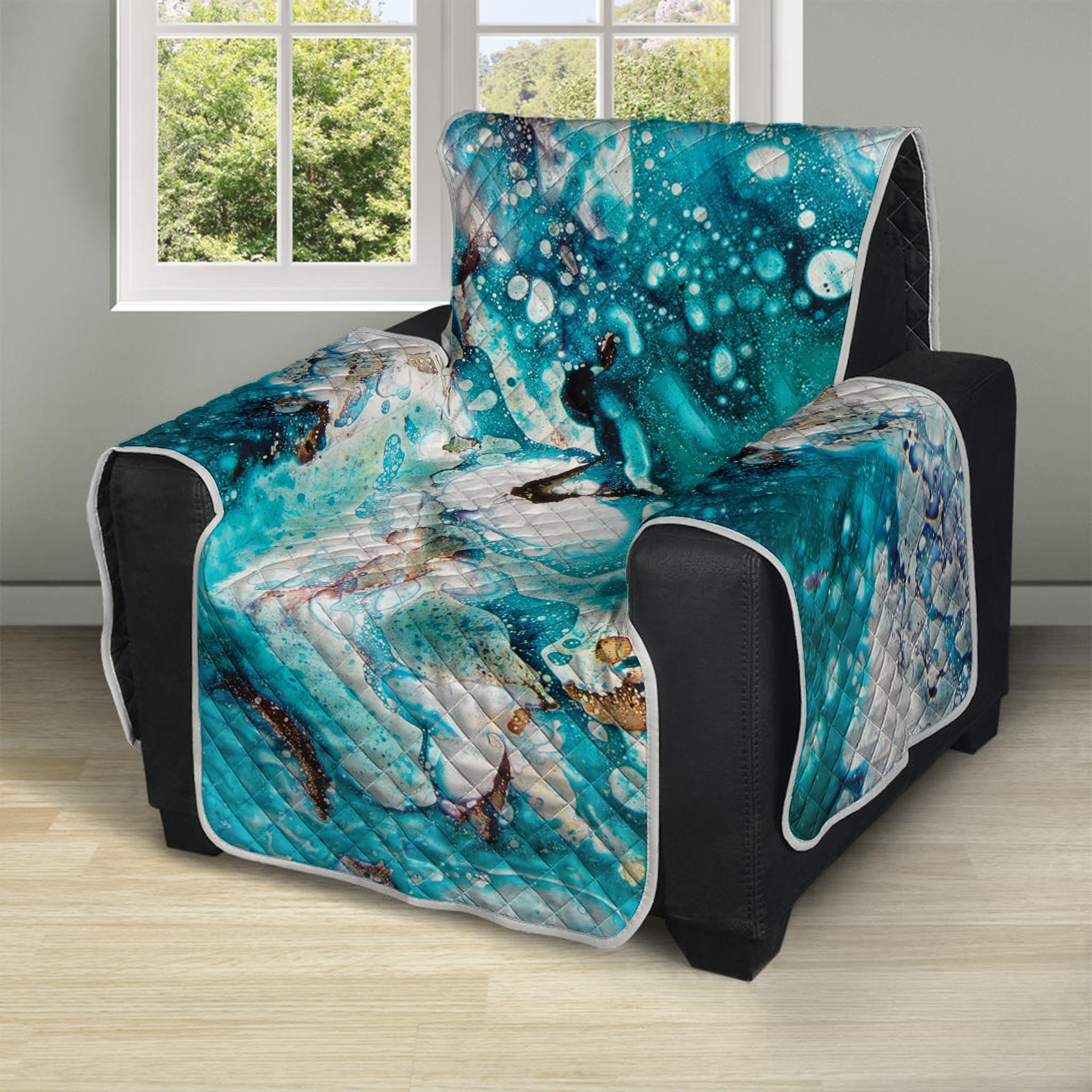 Blue Ocean Acid Melt Print Recliner Protector