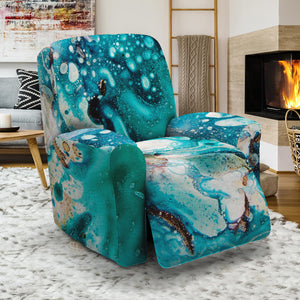 Blue Ocean Acid Melt Print Recliner Slipcover