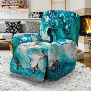 Blue Ocean Acid Melt Print Recliner Slipcover