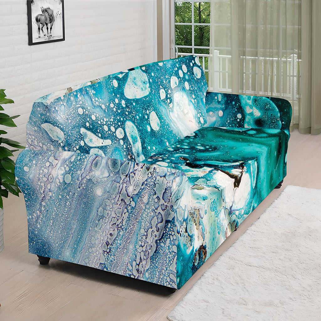 Blue Ocean Acid Melt Print Sofa Cover