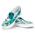 Blue Ocean Acid Melt Print White Slip On Sneakers