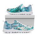 Blue Ocean Acid Melt Print White Running Shoes