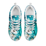 Blue Ocean Acid Melt Print White Sneakers