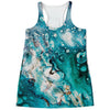 Blue Ocean Acid Melt Print Women's Racerback Tank Top