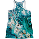 Blue Ocean Acid Melt Print Women's Racerback Tank Top