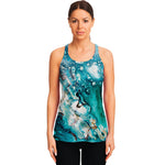 Blue Ocean Acid Melt Print Women's Racerback Tank Top