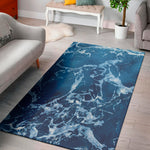Blue Ocean Print Area Rug