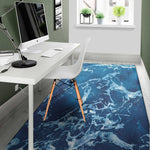Blue Ocean Print Area Rug