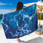 Blue Ocean Print Beach Sarong Wrap
