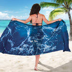 Blue Ocean Print Beach Sarong Wrap