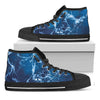 Blue Ocean Print Black High Top Shoes