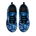 Blue Ocean Print Black Sneakers