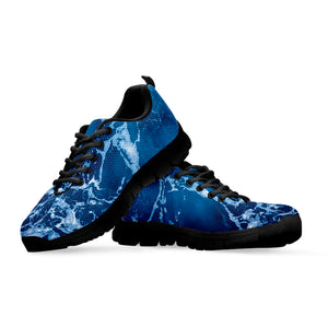 Blue Ocean Print Black Sneakers