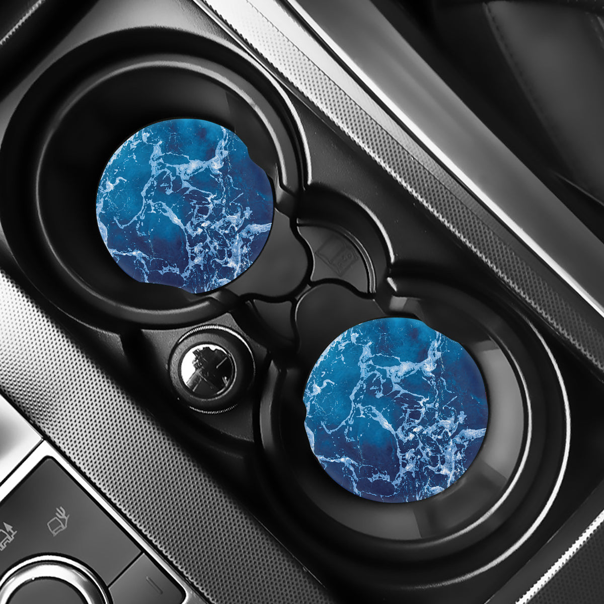 Blue Ocean Print Car Coasters