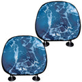 Blue Ocean Print Car Headrest Covers