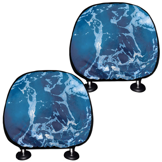 Blue Ocean Print Car Headrest Covers