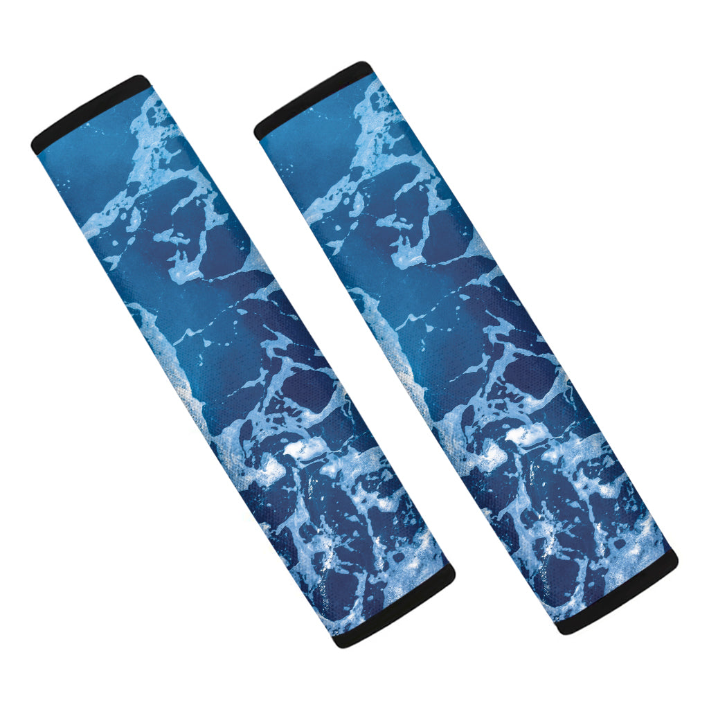 Blue Ocean Print Car Seat Belt Covers