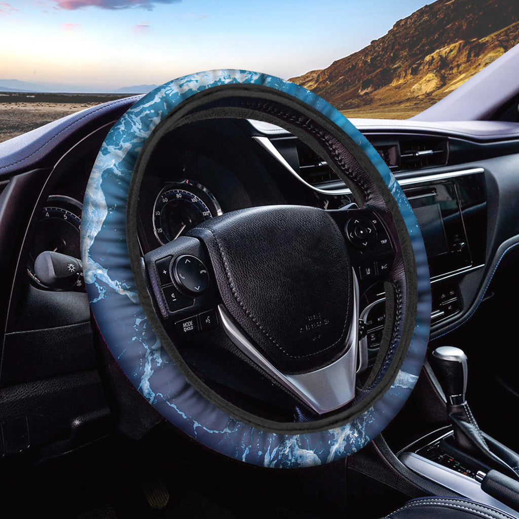 Blue Ocean Print Car Steering Wheel Cover