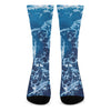 Blue Ocean Print Crew Socks