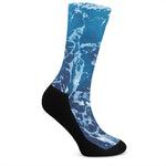 Blue Ocean Print Crew Socks