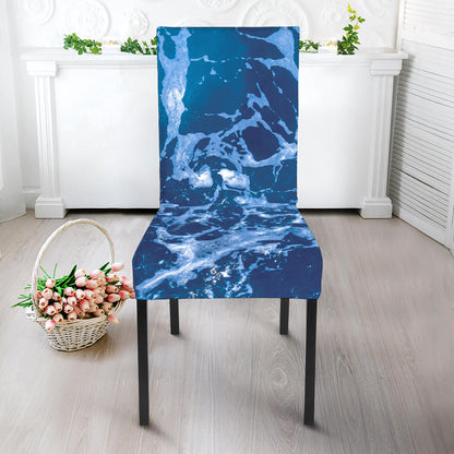 Blue Ocean Print Dining Chair Slipcover