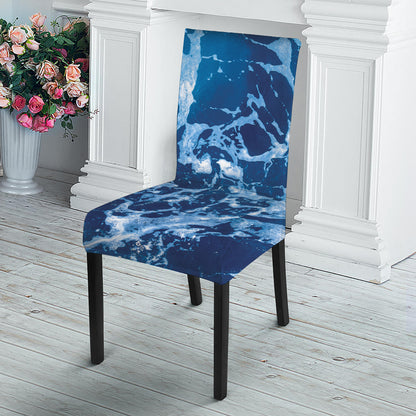 Blue Ocean Print Dining Chair Slipcover
