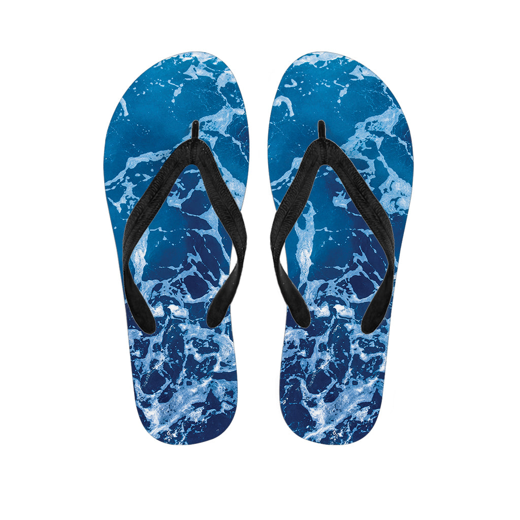 Blue Ocean Print Flip Flops