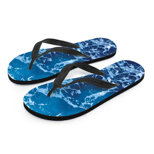 Blue Ocean Print Flip Flops