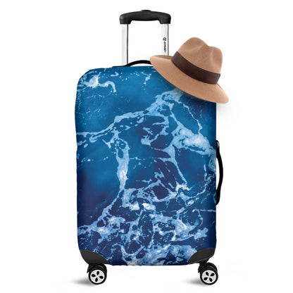 Blue Ocean Print Luggage Cover