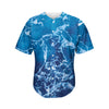 Blue Ocean Print Men's Baseball Jersey