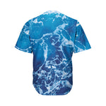 Blue Ocean Print Men's Baseball Jersey