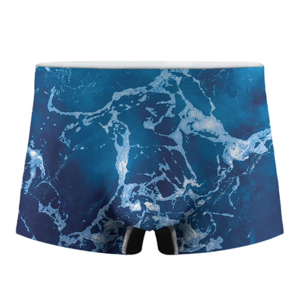 Blue Ocean Print Men's Boxer Briefs