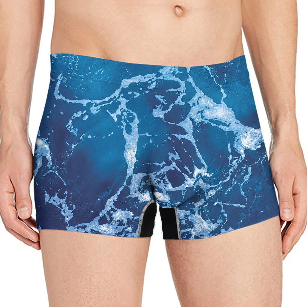 Blue Ocean Print Men's Boxer Briefs