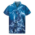 Blue Ocean Print Men's Short Sleeve Shirt