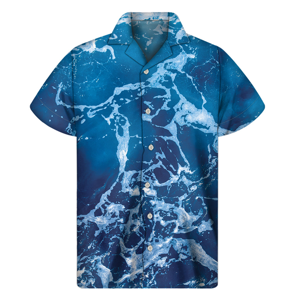Blue Ocean Print Men's Short Sleeve Shirt